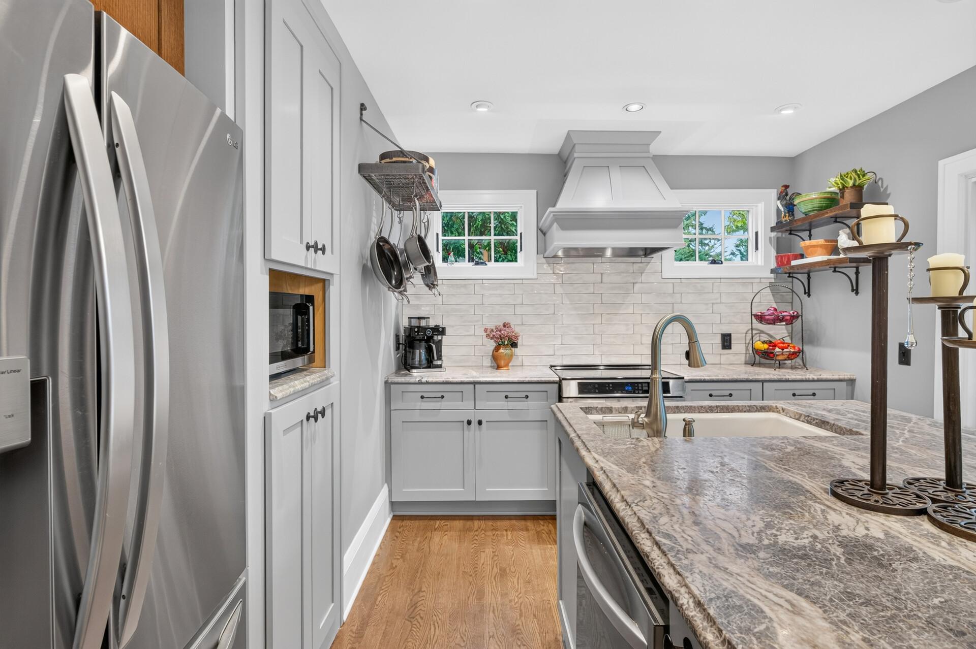 Thoughtfully designed kitchen with excellent workspace and storage