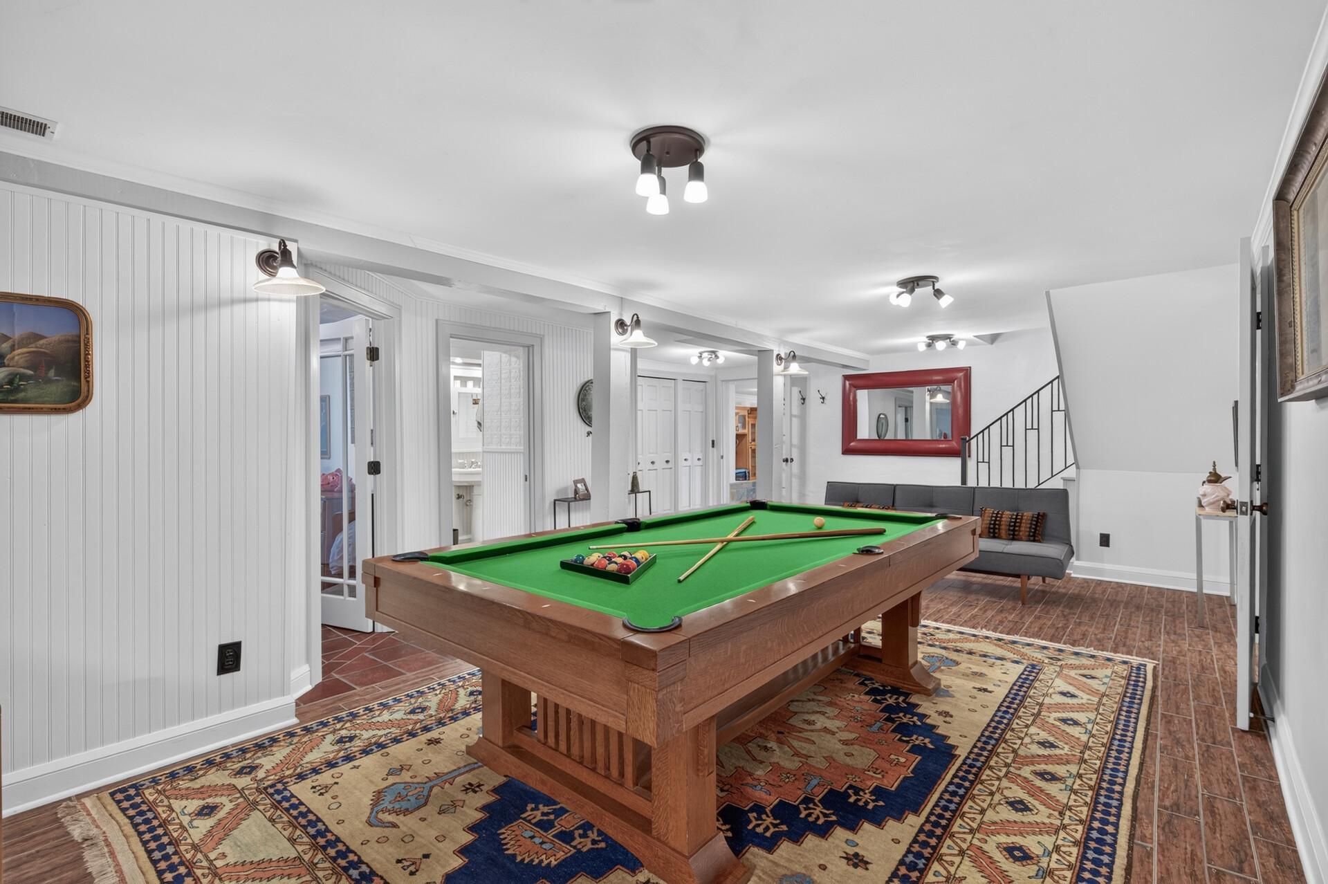 Plenty of room to gather, play and unwind in this inviting recreation space.