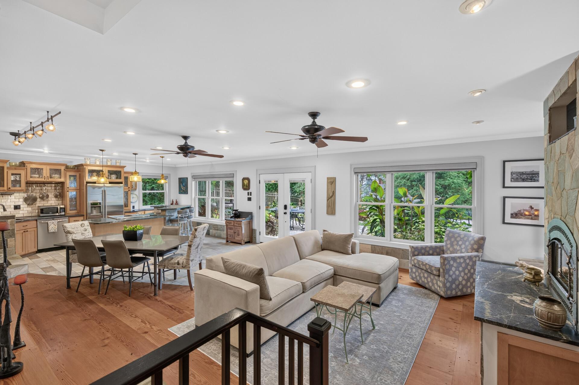 Walkout lower level functions as a complete, self-contained apartment.