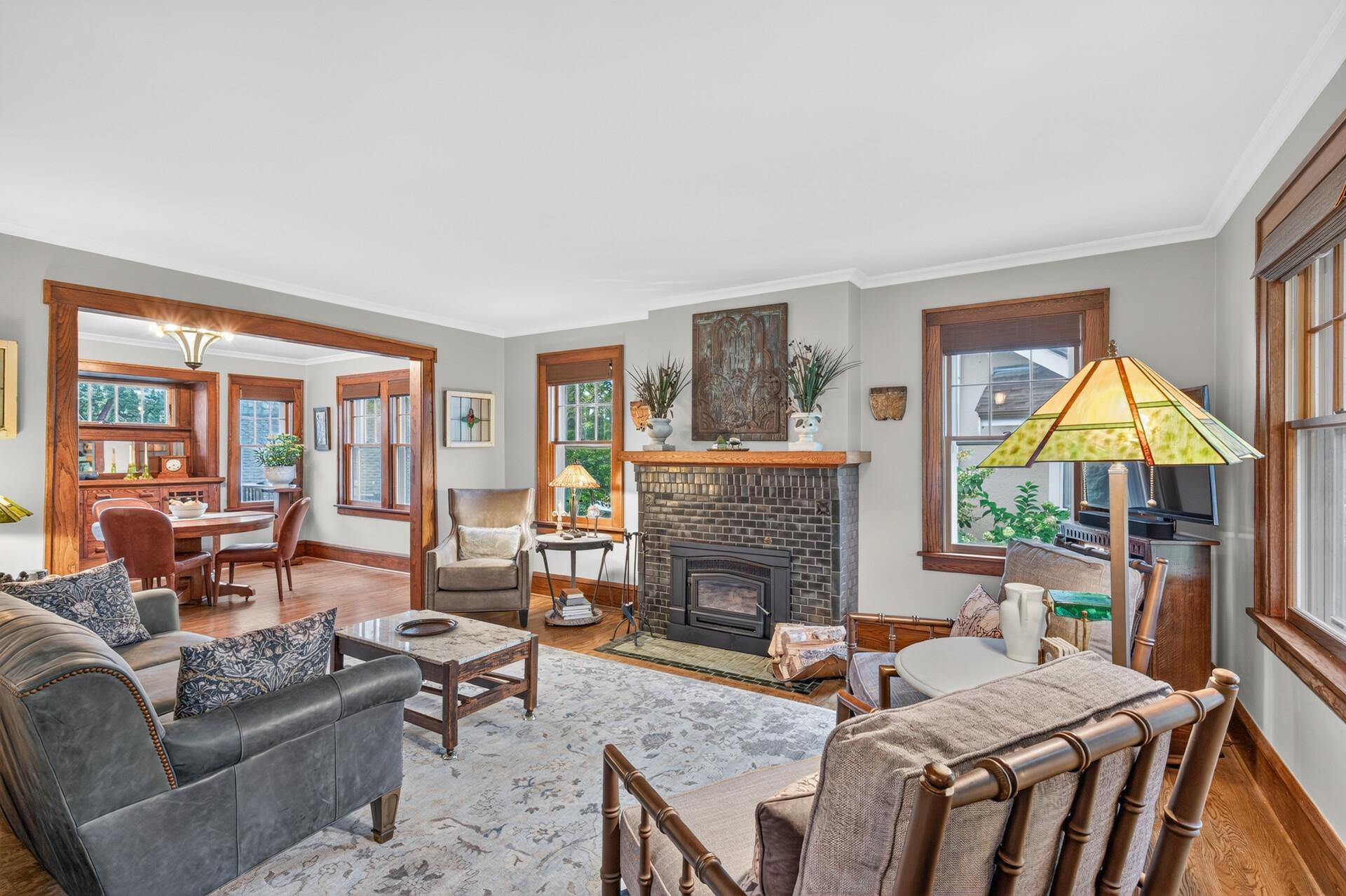 Wonderful flow between the living and dining areas.