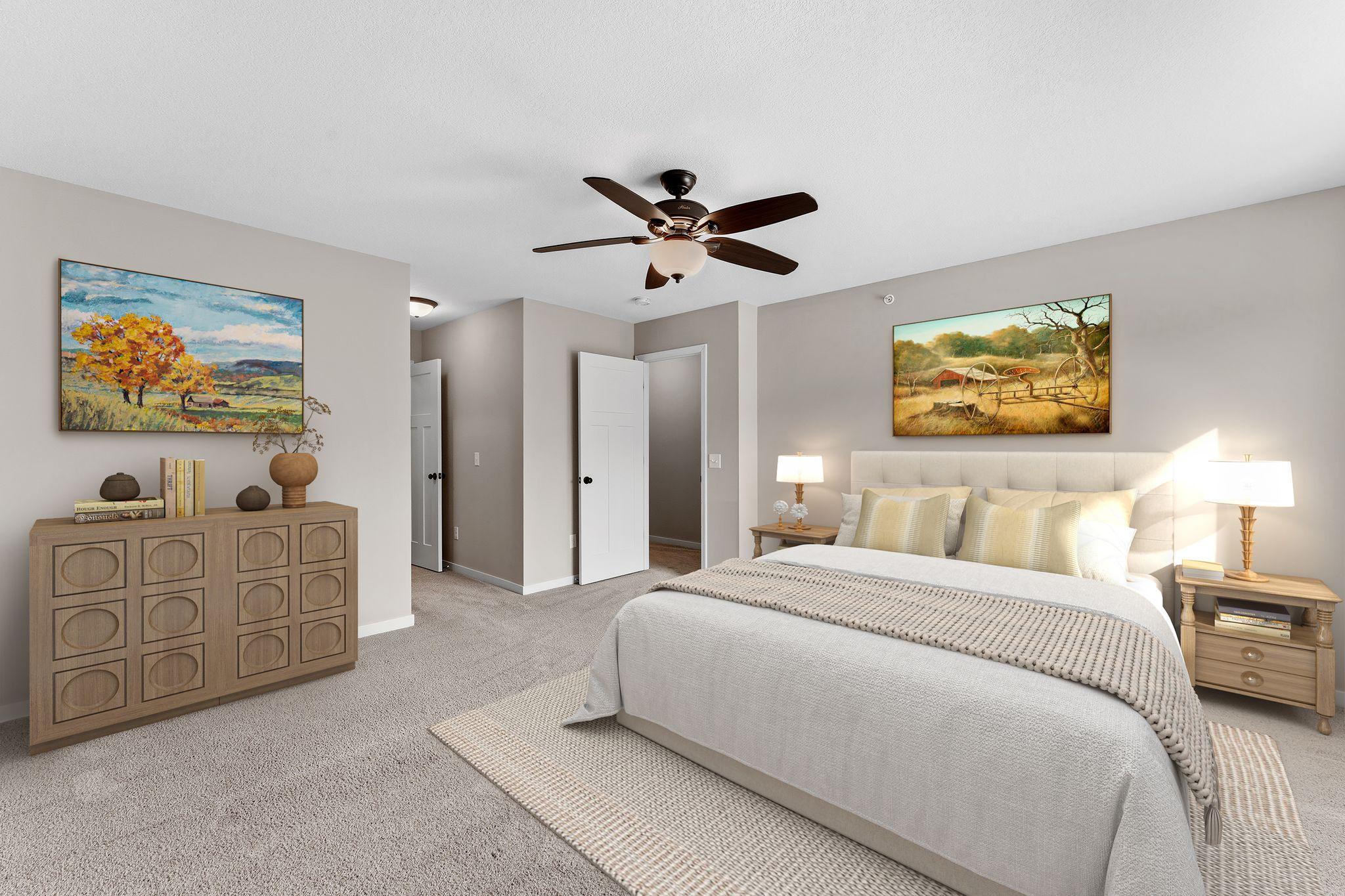 Virtually Staged Primary Bedroom
