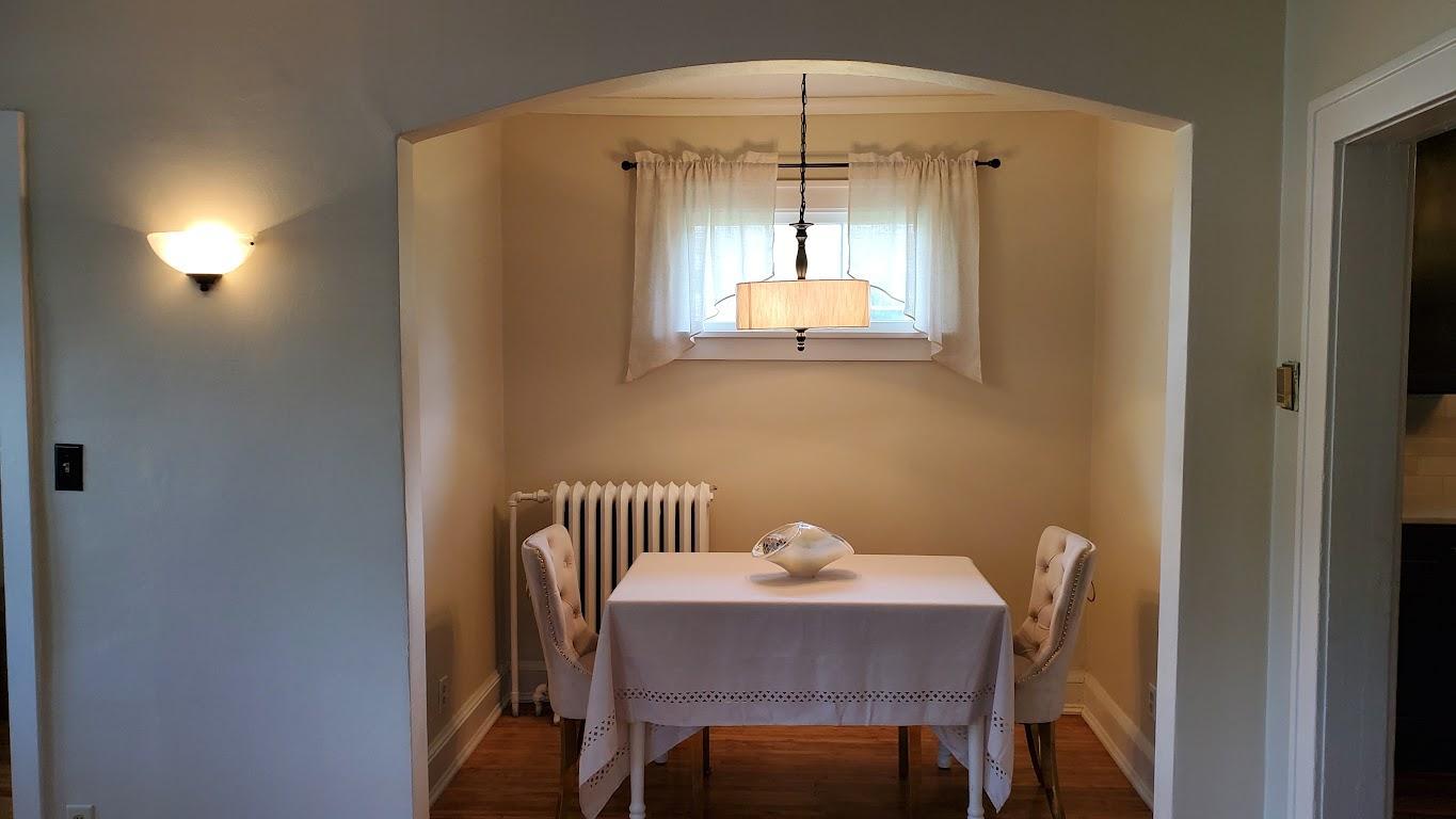Cozy dining nook.