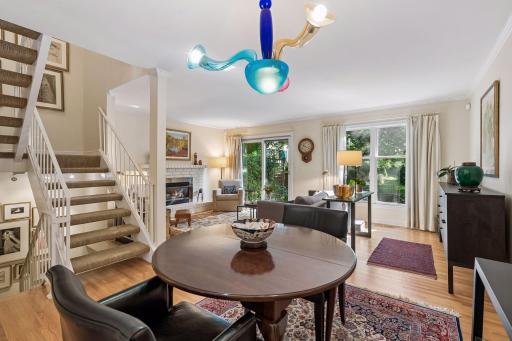 The combined dining and living room offers flexibility for furniture placement. A large dinner party or hosting for the holidays? There is plenty of room for expanding the table and accommodating everyone!