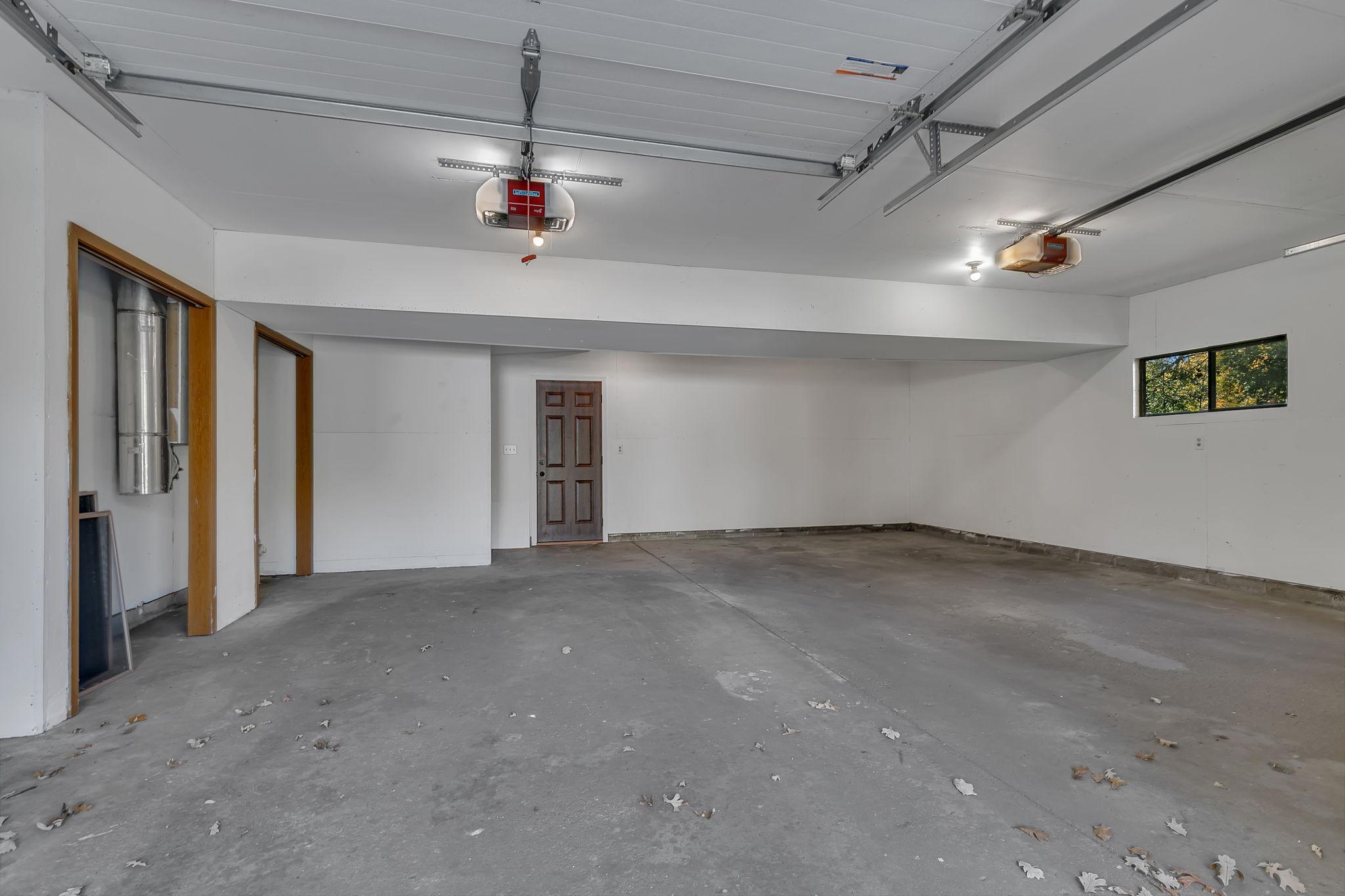 Finished attached garage