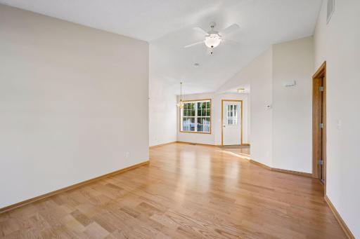 View from the living room looking towards the formal dining room.
