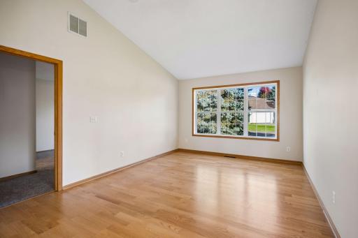 The living room is filled with natural light.