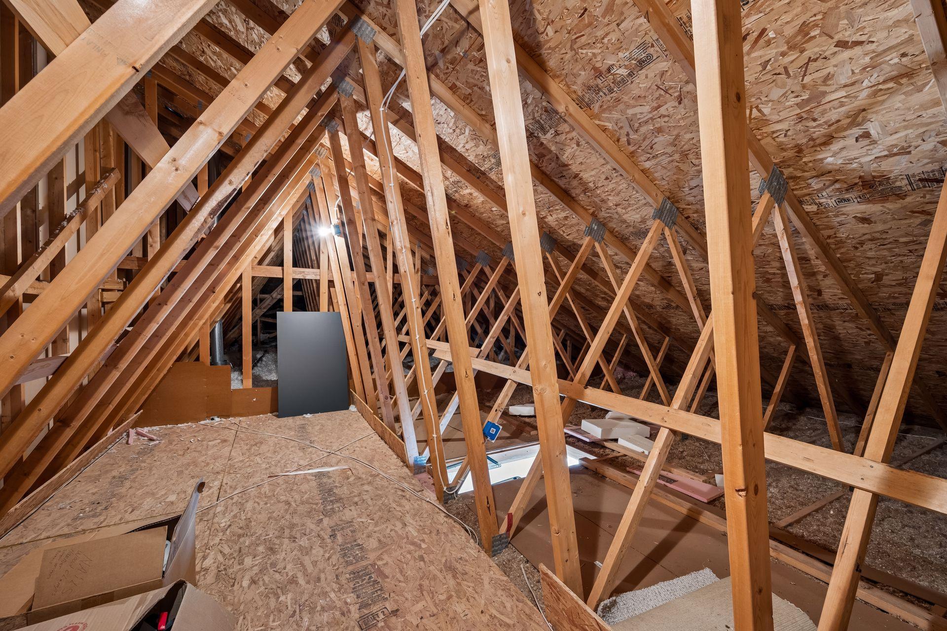 Wonderful storage above the garage.