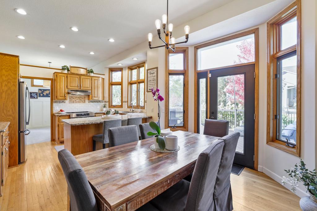 Dining Room w/Door to 2-level deck