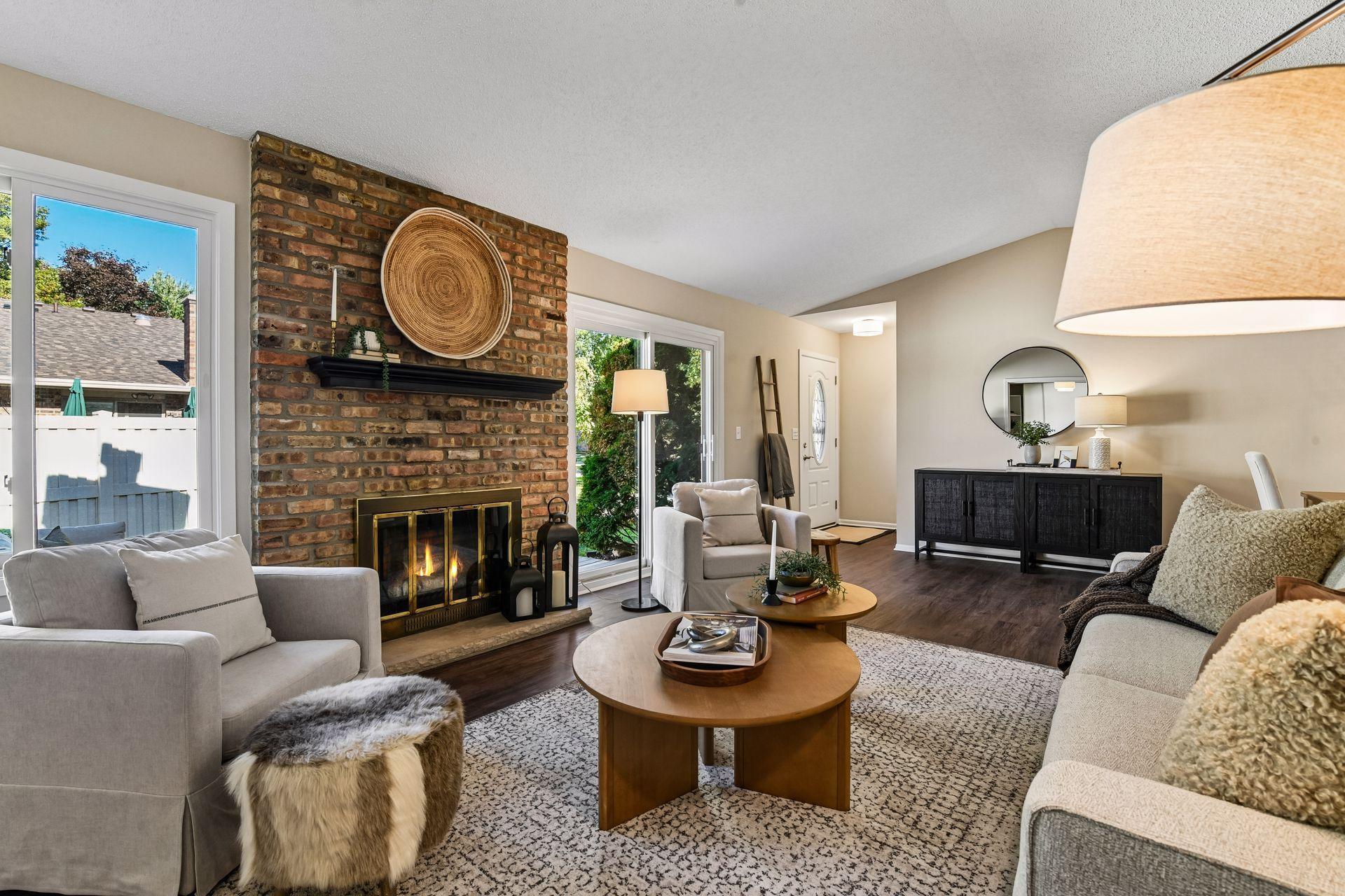 Fireplace is edited - has never been used