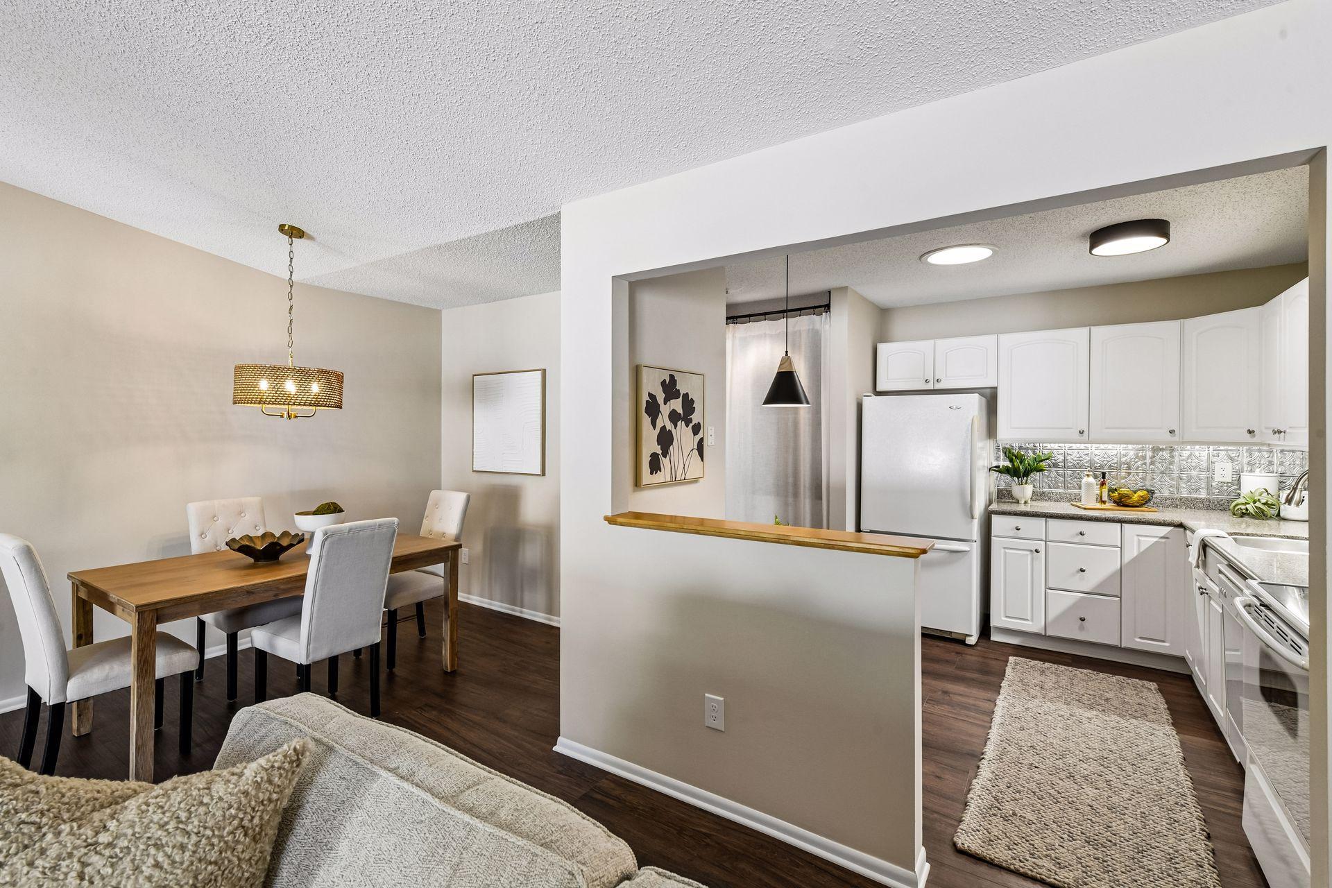 Living open to dining and kitchen