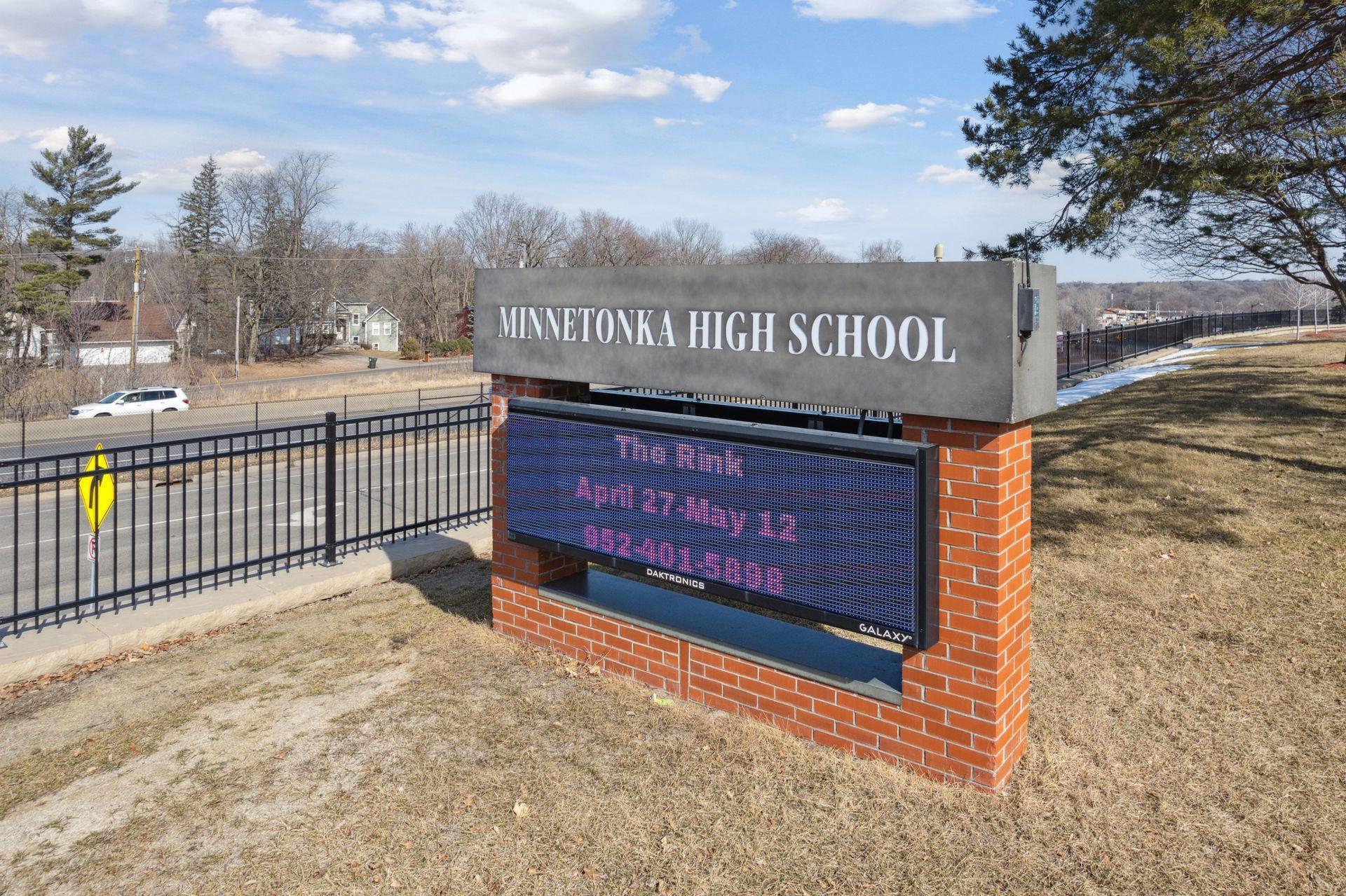 Minnetonka High School 1 mile away