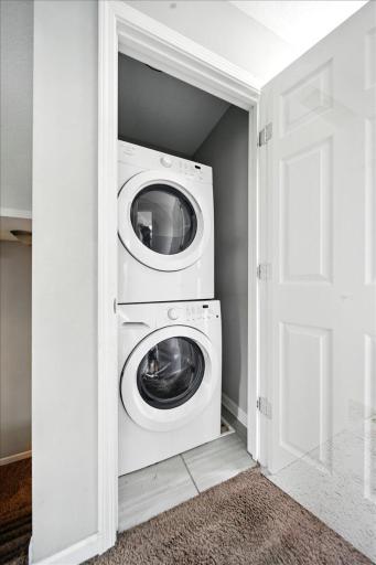 Full Size Stackable Washer and Dryer on Second Story