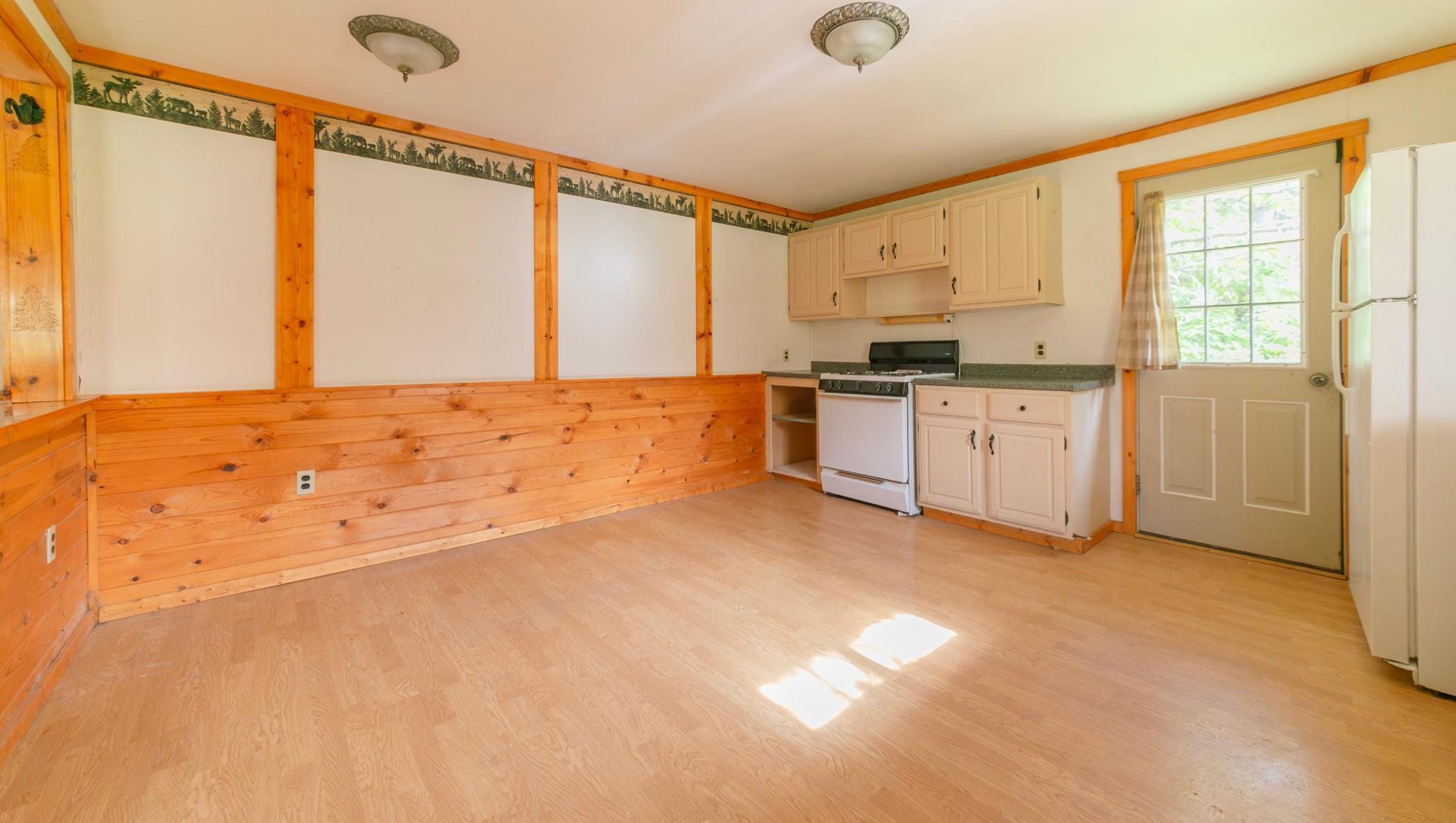Kitchen with plenty of room for a large dining table and chairs