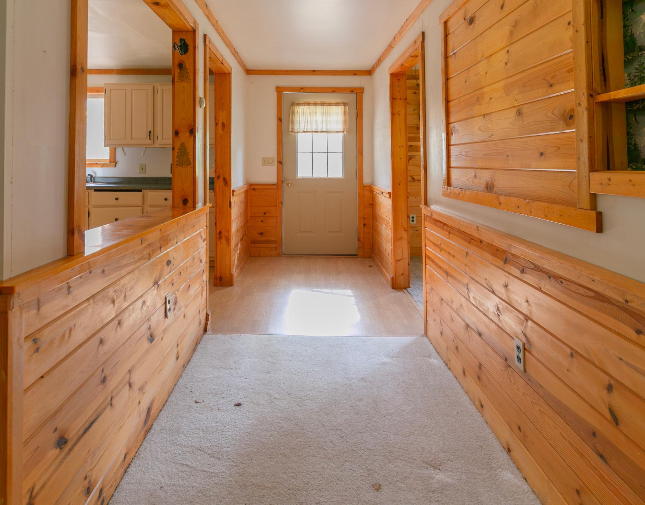 Front entry door from bathroom