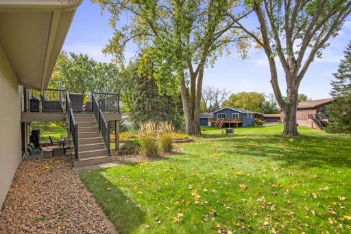 Deck stairs to back yard