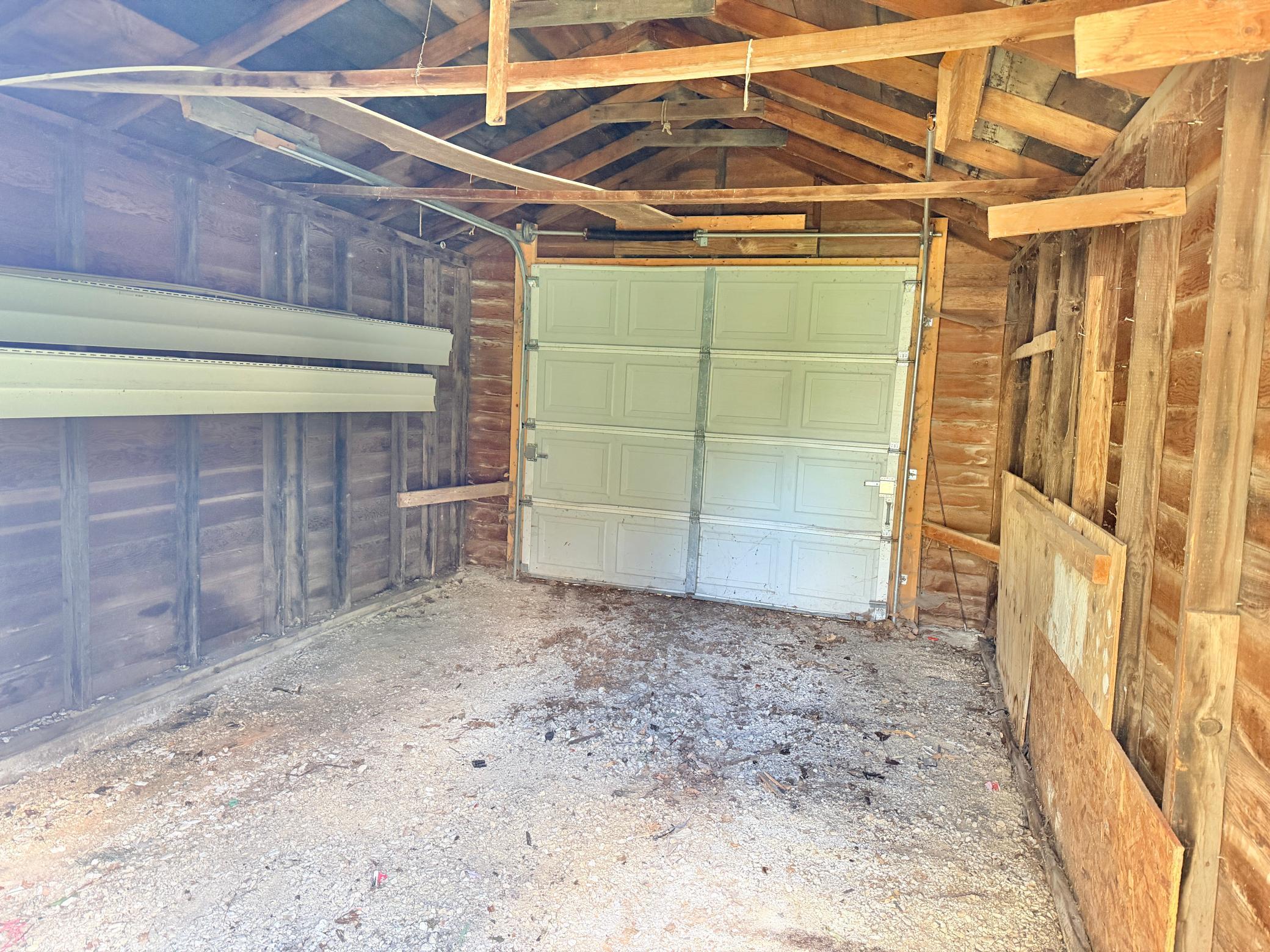 Inside garage