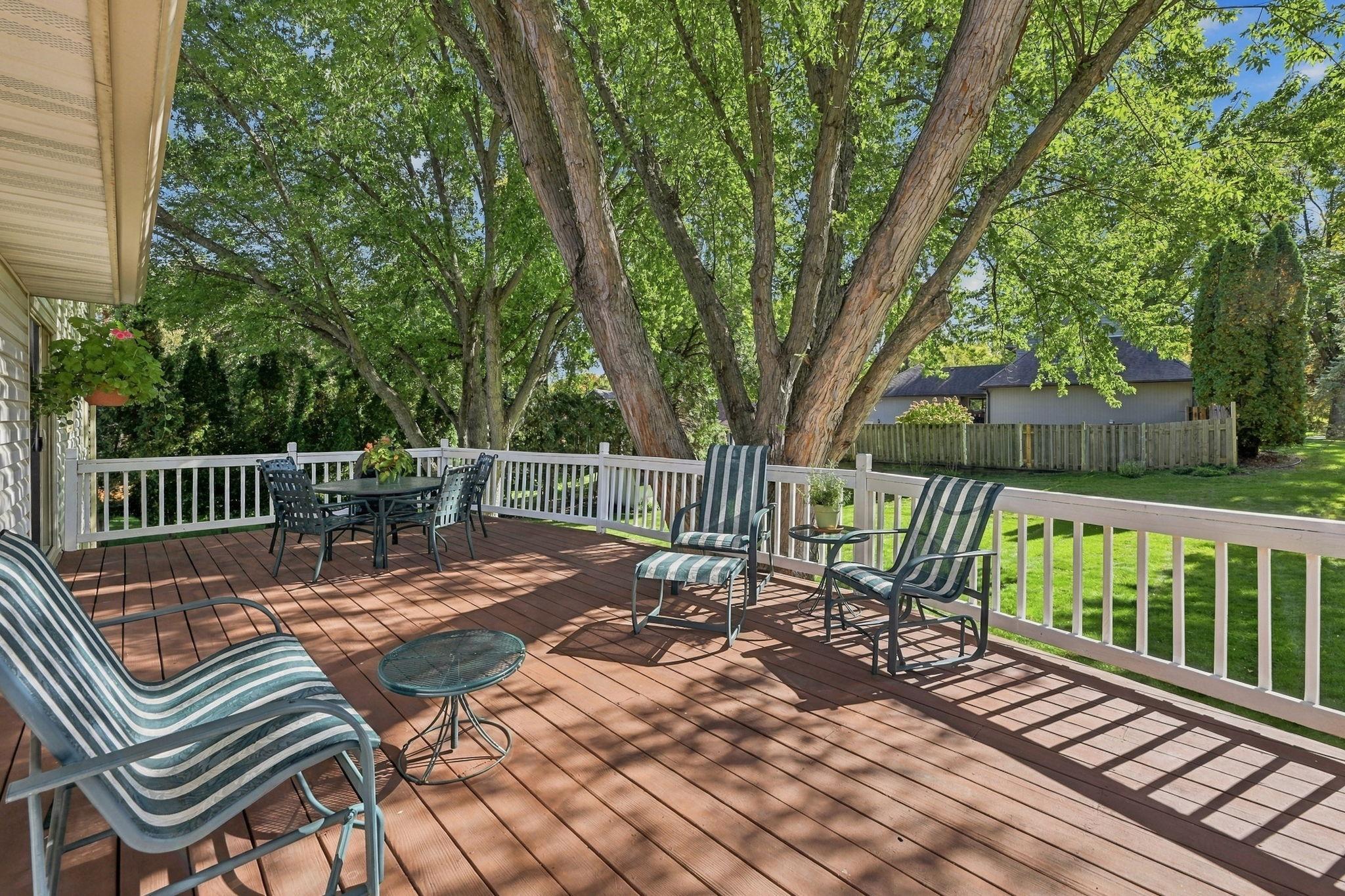 Full close up of the deck off the back of the house