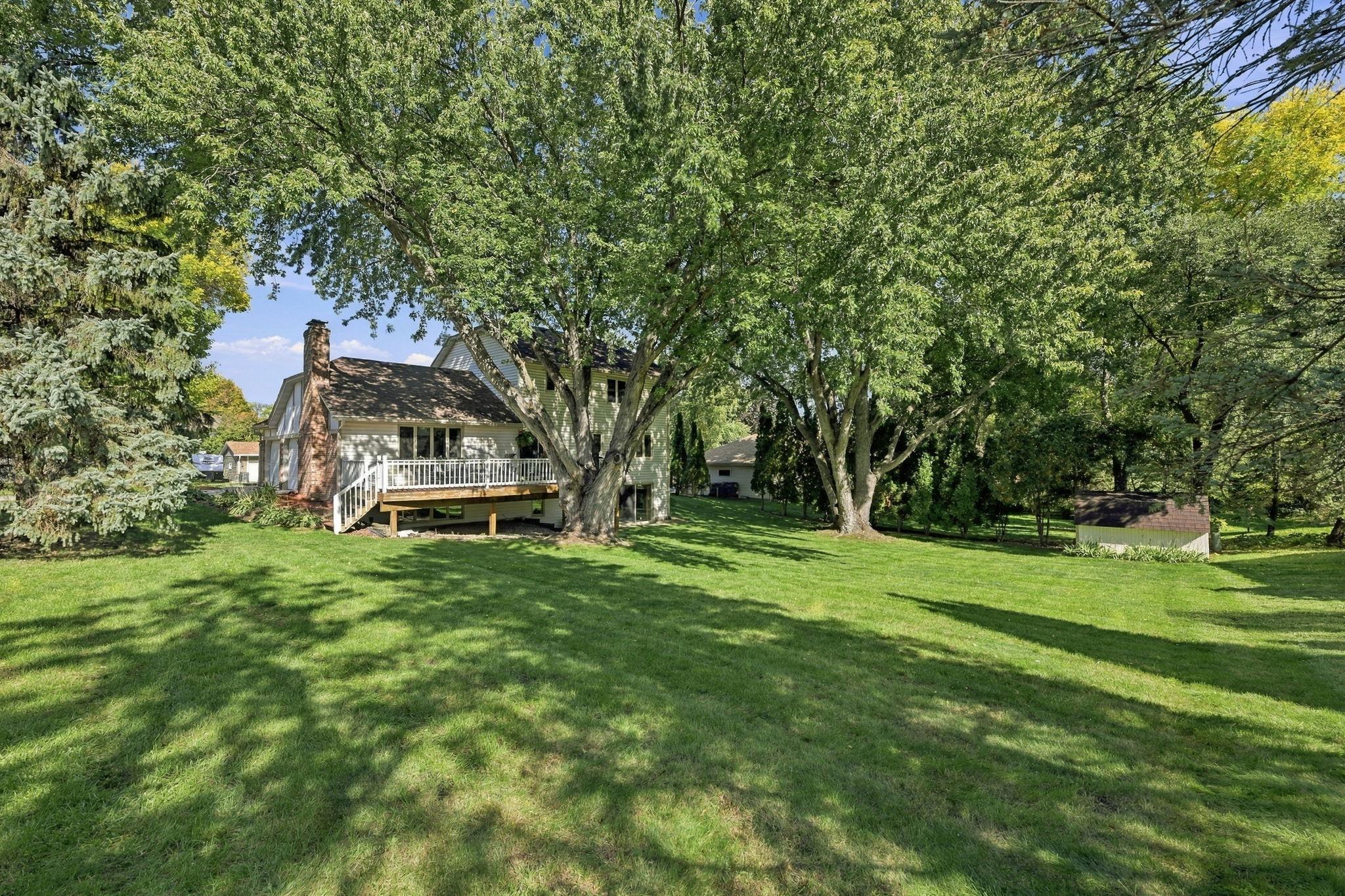 Another view of the home's back and yard