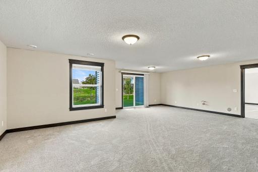 Lower level family room w/ access to sports court
