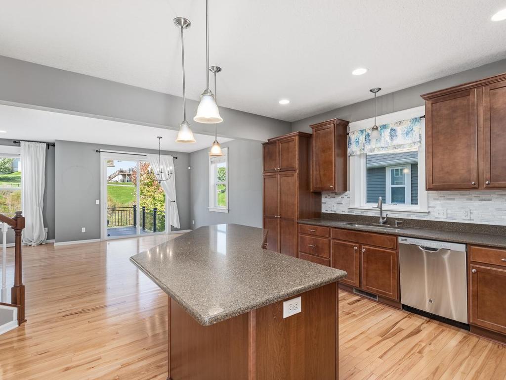 Kitchen/dining space with hard surface counter tops!