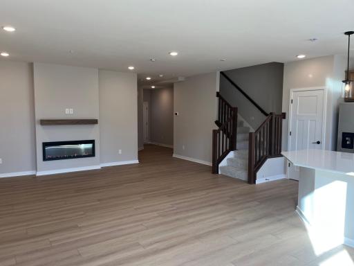 Switch-back staircase for an additional "grand" feel