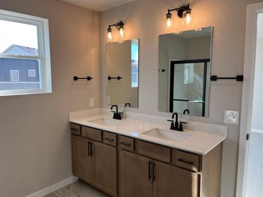 Primary bathroom double vanity