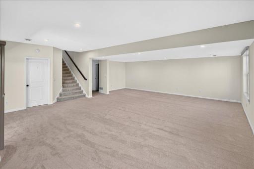 An impressive amount of finished living space with endless possibilities for entertaining, relaxing, or creating additional activity areas.