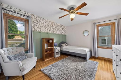 Tucked away on the main level, there are two large bedrooms.