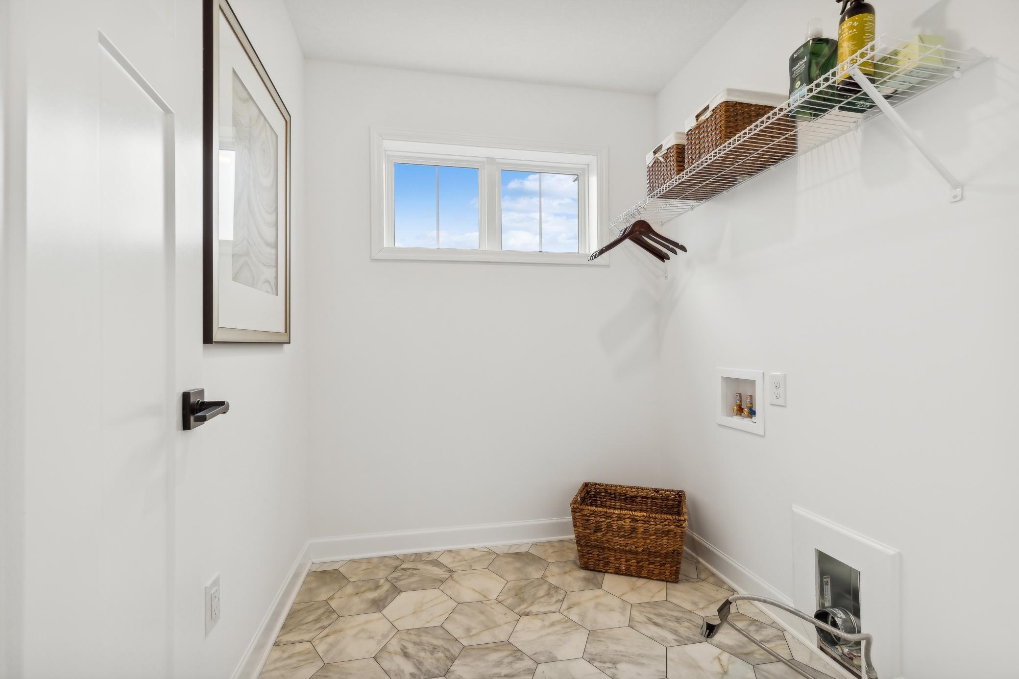 Well-appointed laundry room designed for everyday convenience, with practical space for laundry, storage, and organization. *Photo of Actual Home