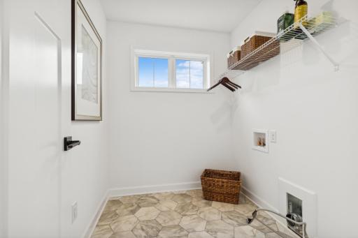 Well-appointed laundry room designed for everyday convenience, with practical space for laundry, storage, and organization. *Photo of Actual Home