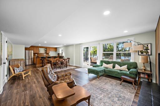 Come in from backyard to relax, dine or make a drink at the bar.