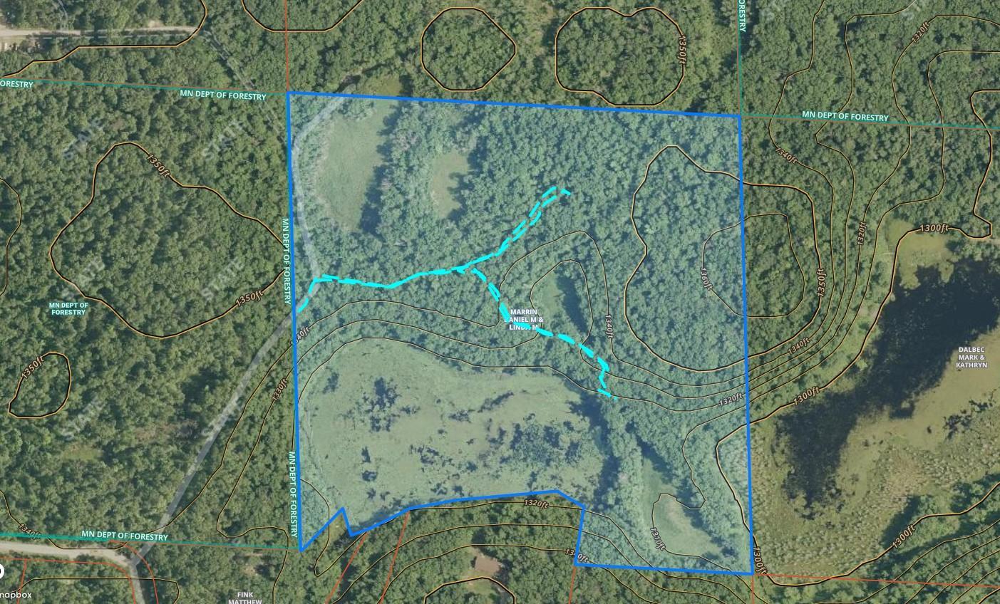 Parcel Map (Light Blue are trails on the land)
