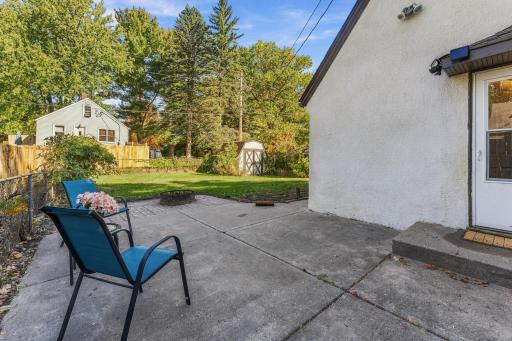 Patio outside back door.