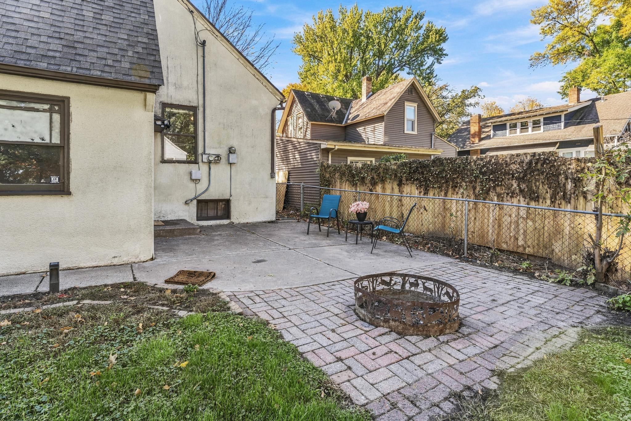 Great space in back yard for fires, hanging out, and enjoying nature.