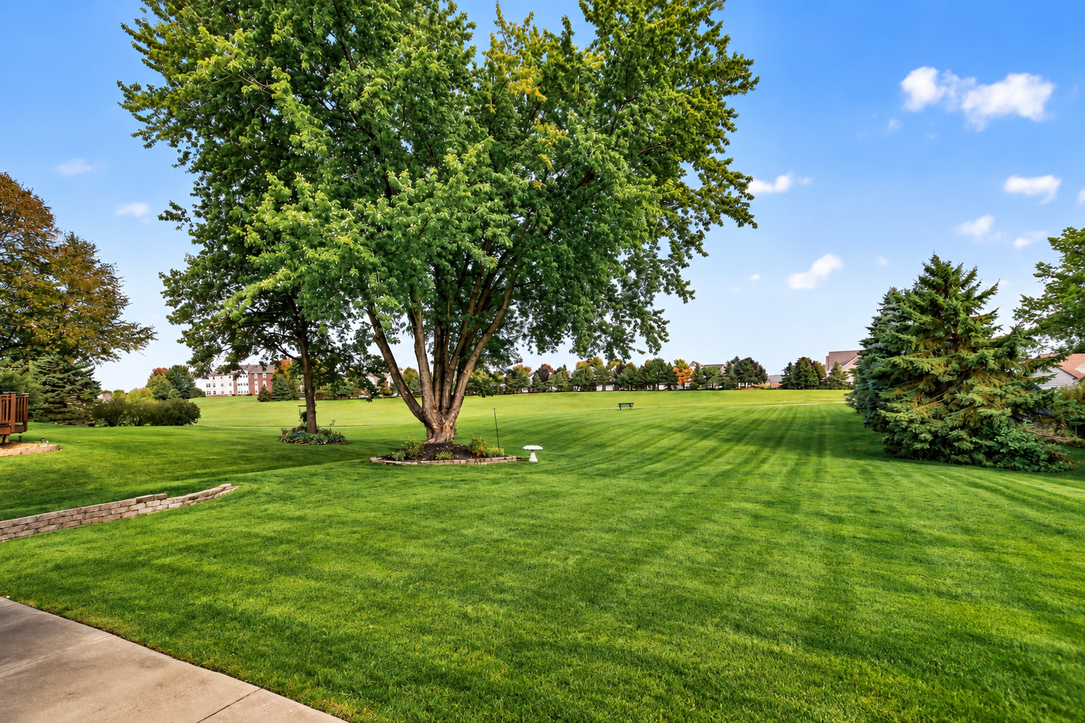 Walking path and city property behind home creates