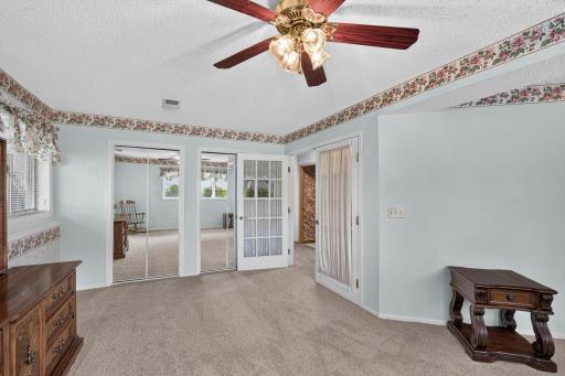 This lower level bedroom would make a great primary with double closets and lots of space!