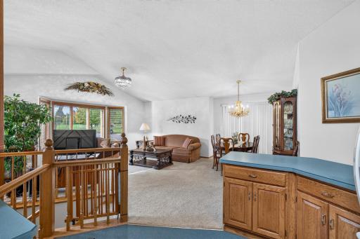 Vaulted ceiling and open floor plan is perfect for gatherings.