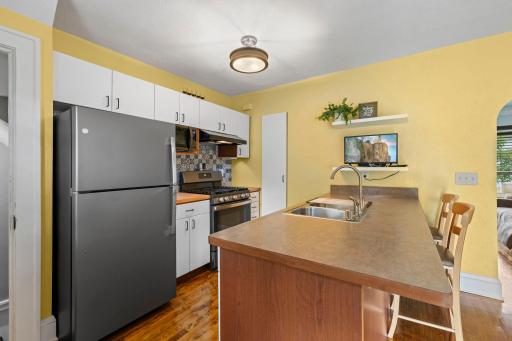 The updated kitchen is both beautiful and practical.