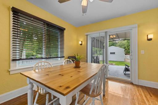 Walkout access to back deck for indoor outdoor flow.