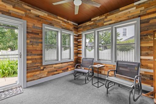 The insulated three season porch is sure to become a favorite place to relax.