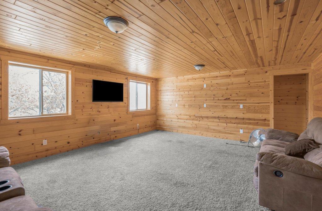 Loft inside detached building.