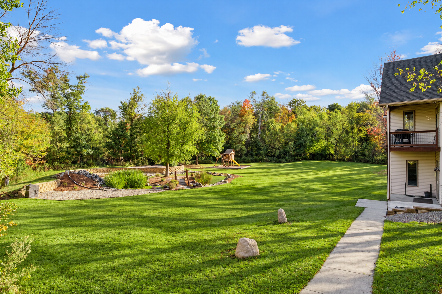 20 acres, with woods, built in fire pit, and more!