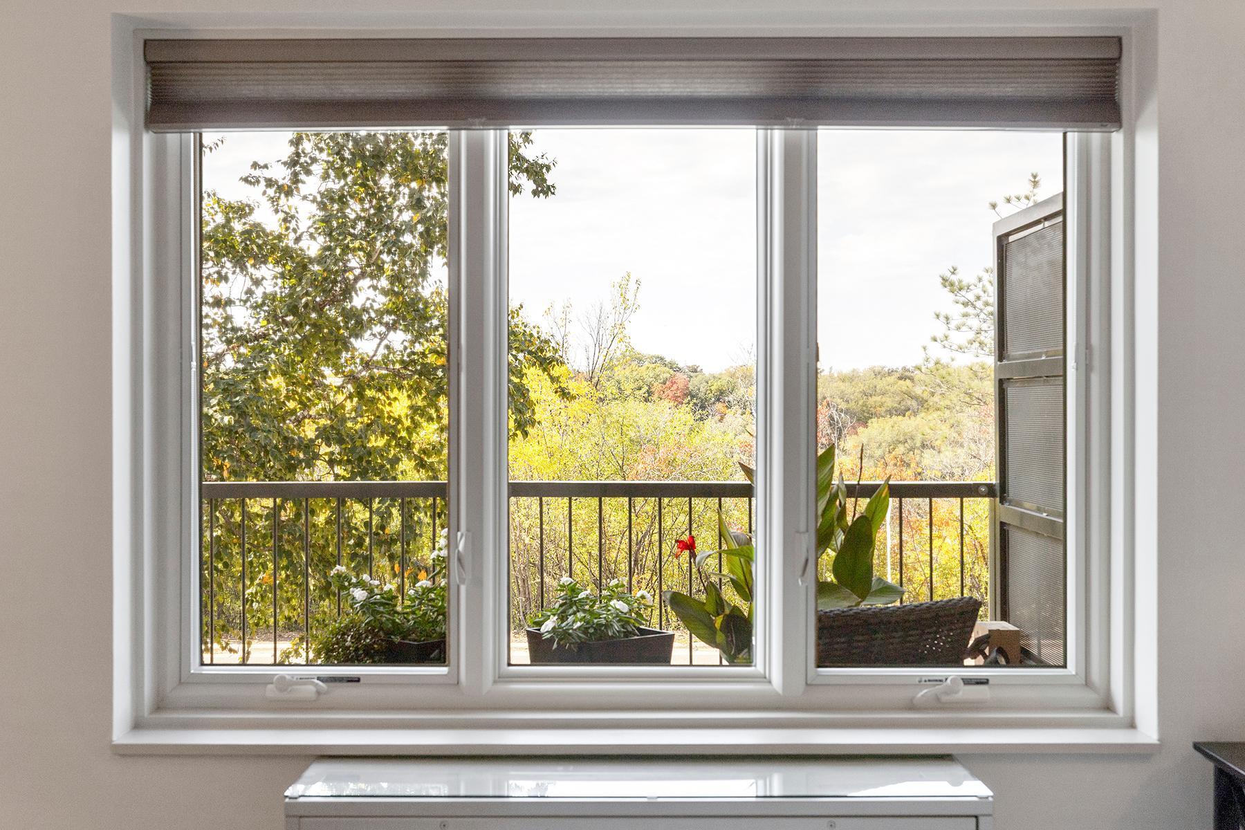 Bedroom window looking out across the river.