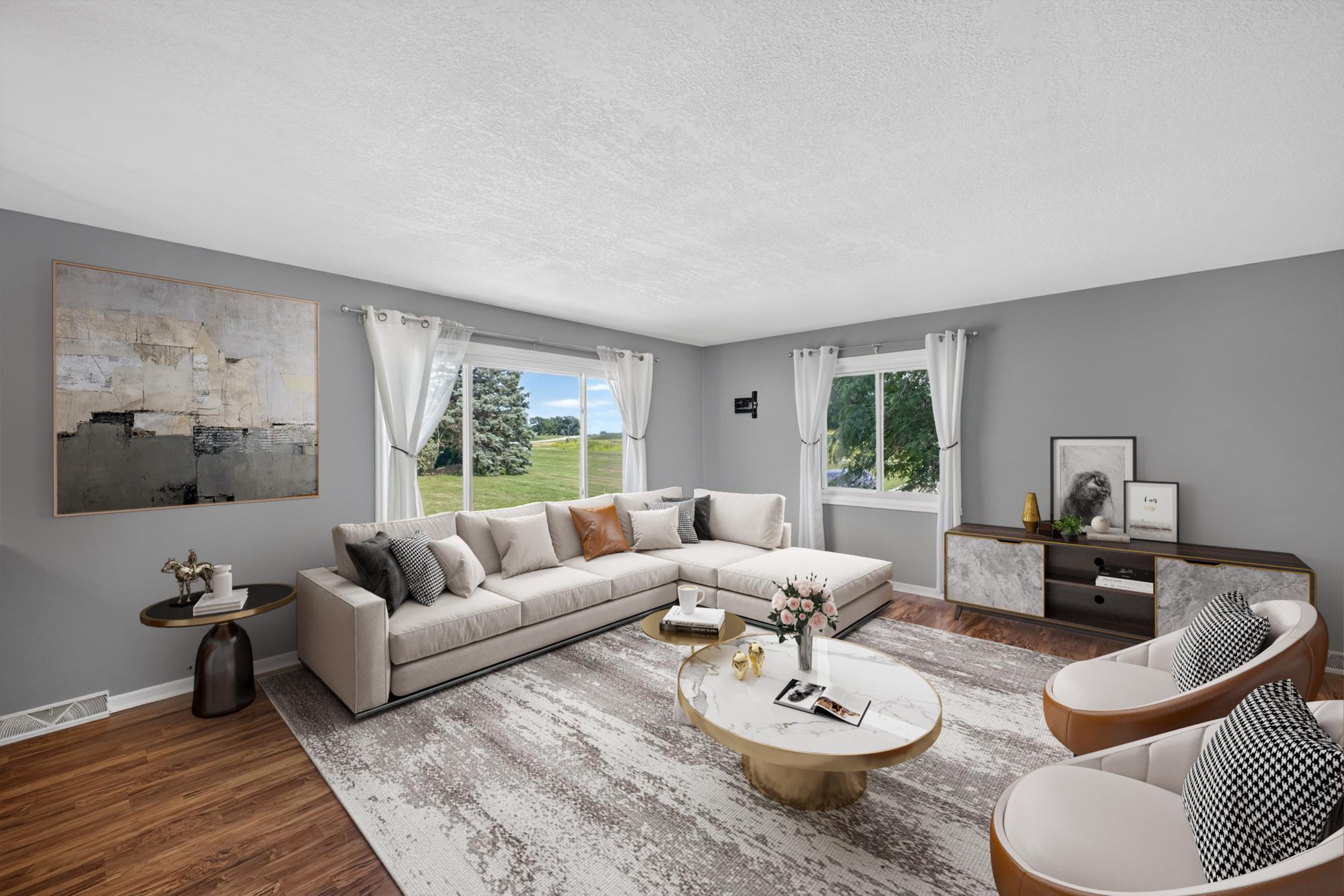 Spacious & bright living room.