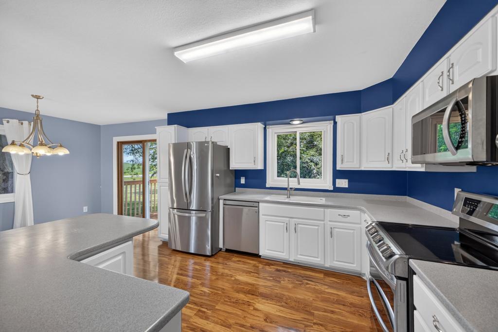 Lots of space for cooking and entertaining in this updated kitchen.