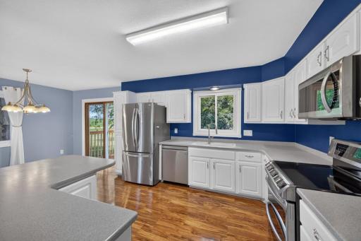 Lots of space for cooking and entertaining in this updated kitchen.