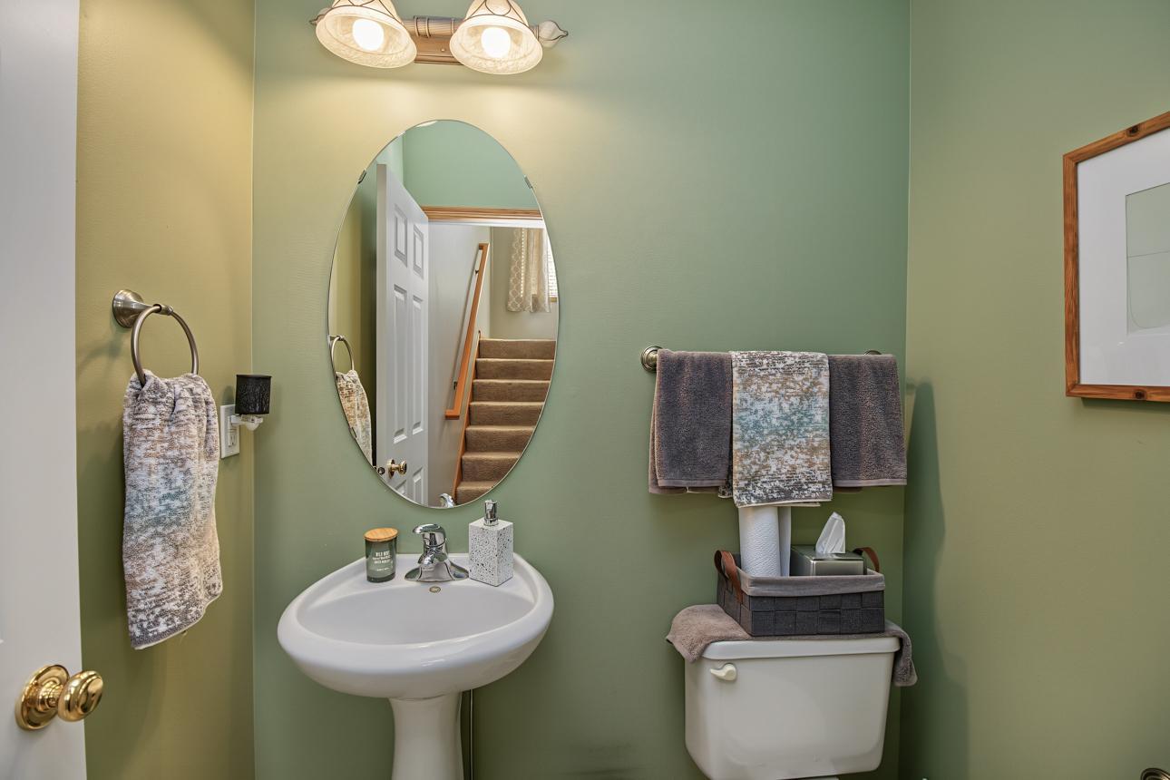 Convenient half bath on the main level