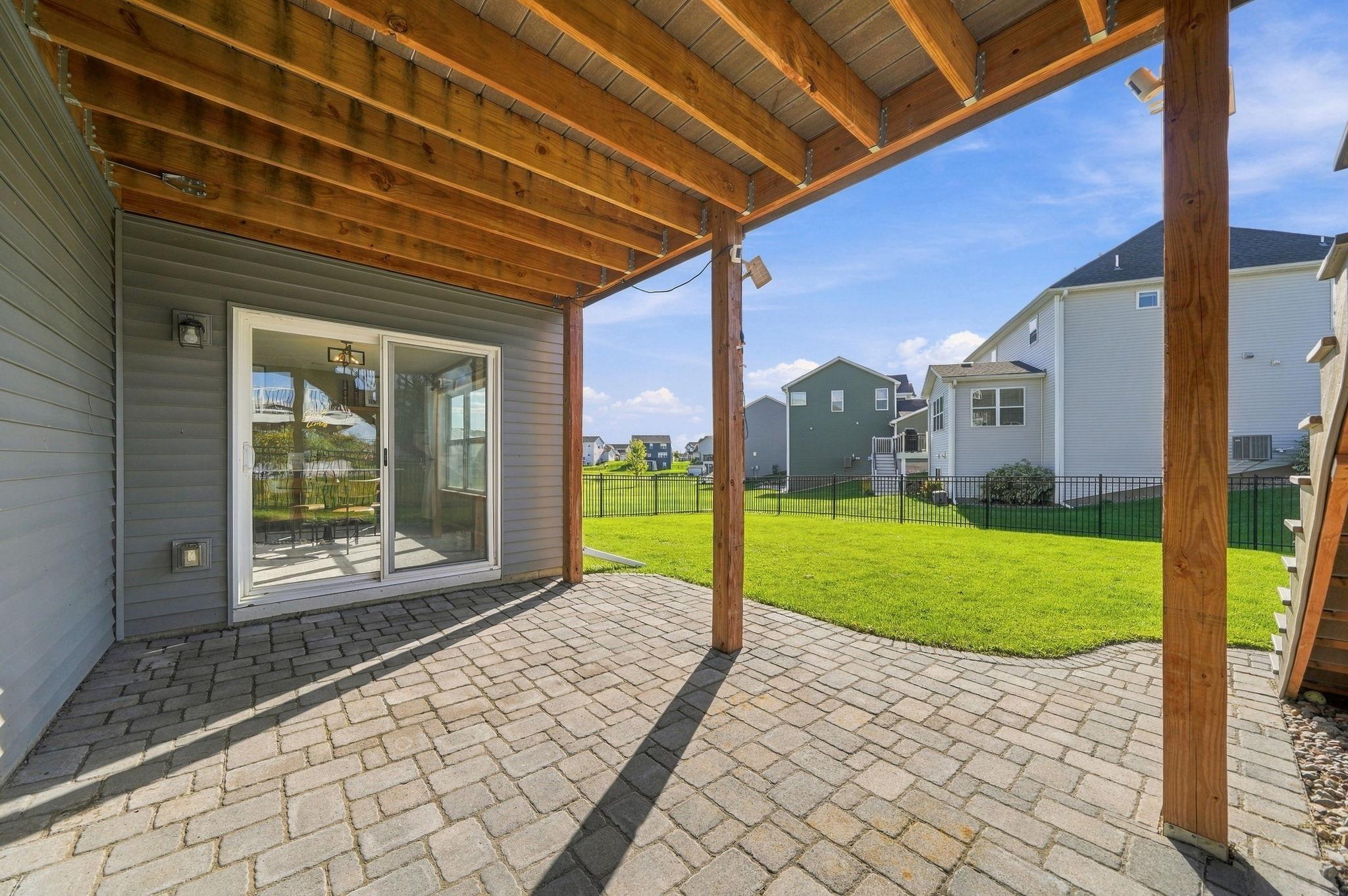 Paver patio under the deck.