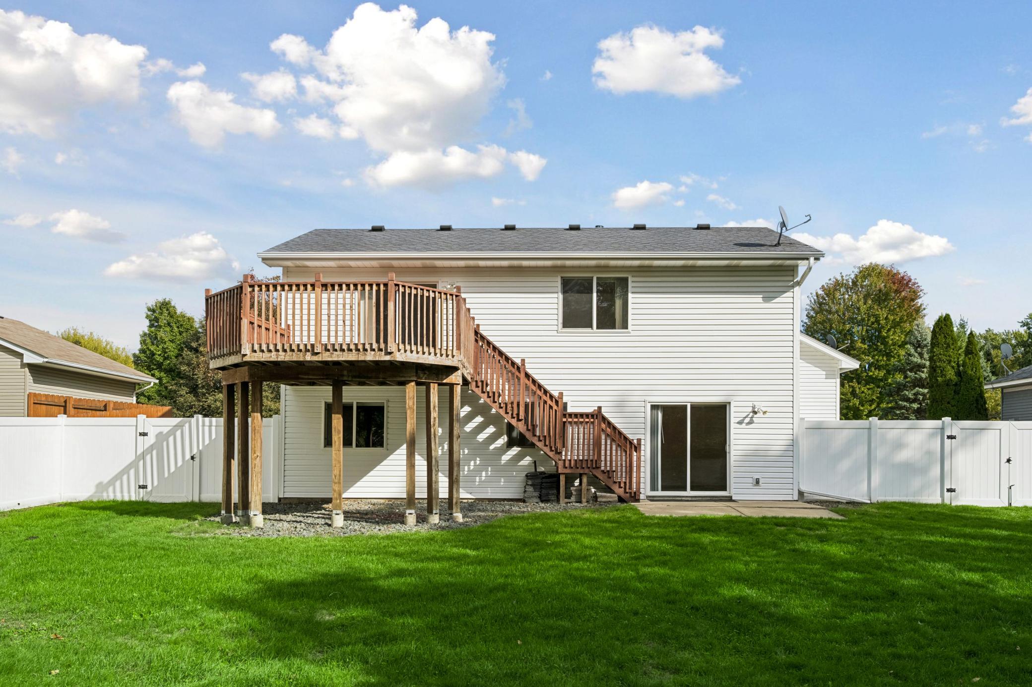 Walk out lower level with paved patio.
