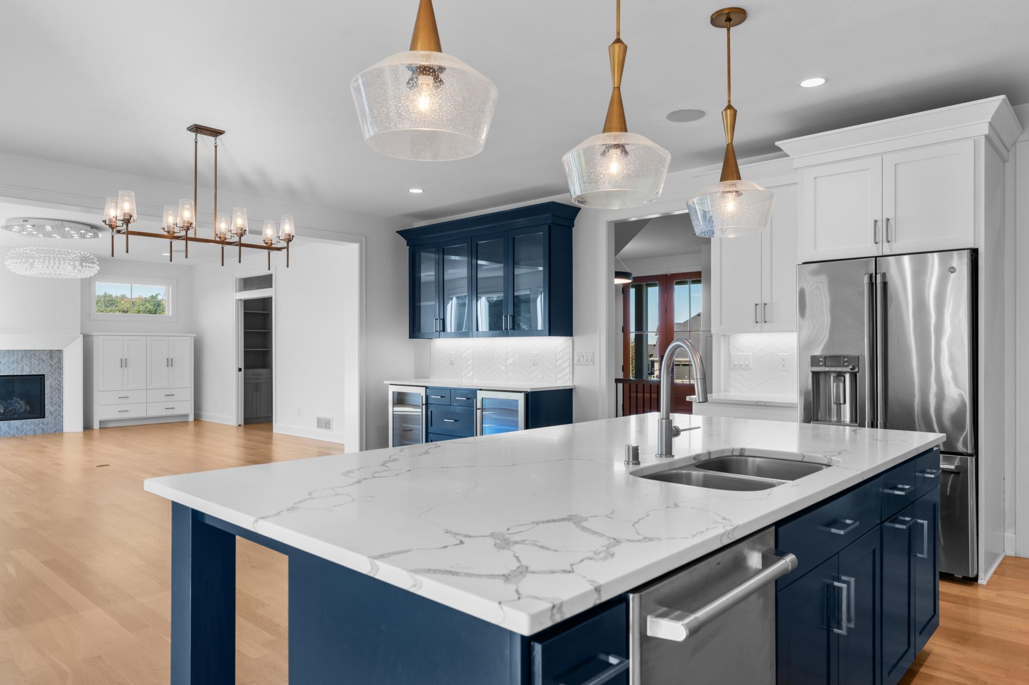 Kitchen Open to Dining and Living Room Areas